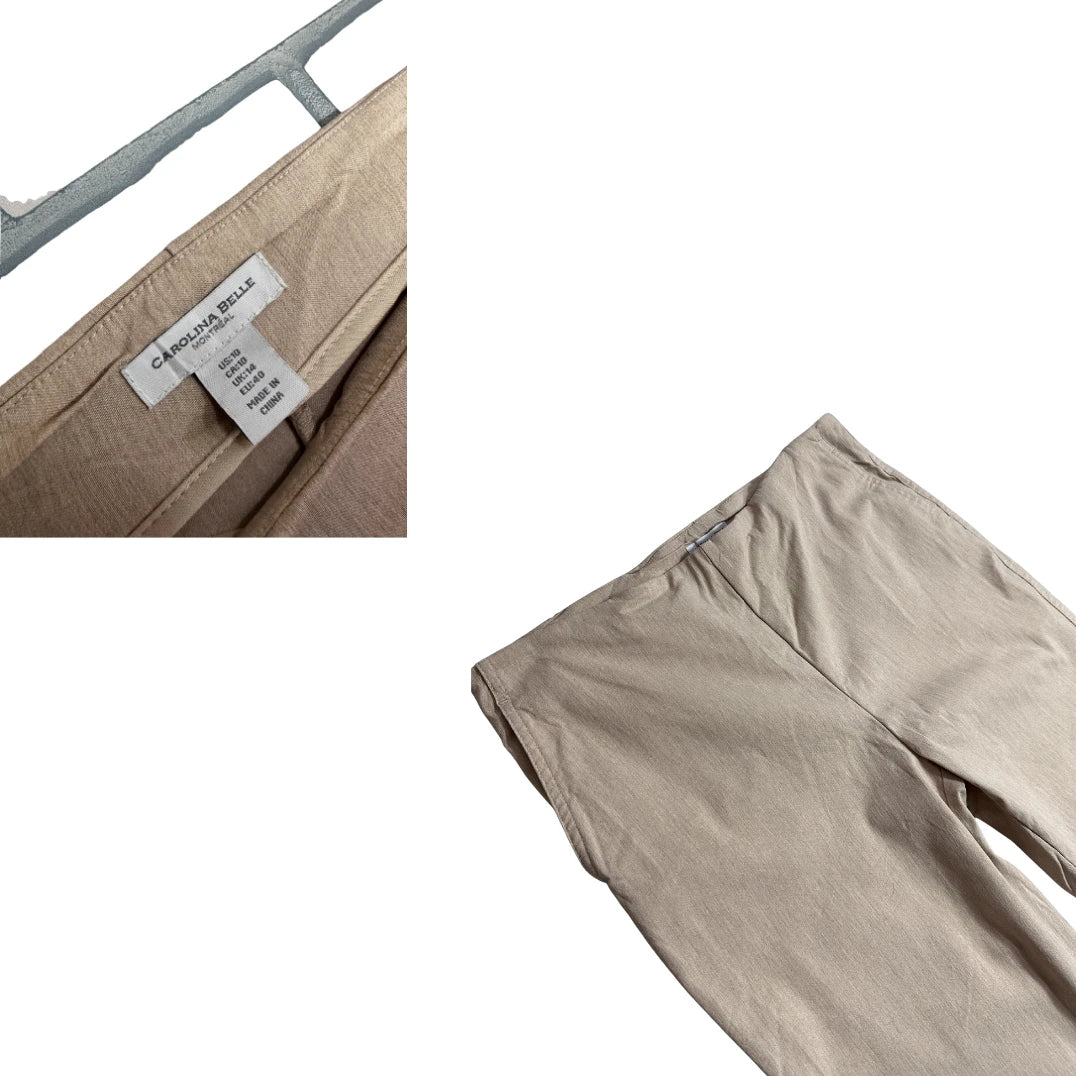 Carolina Belle Beige Slim Fit Trousers