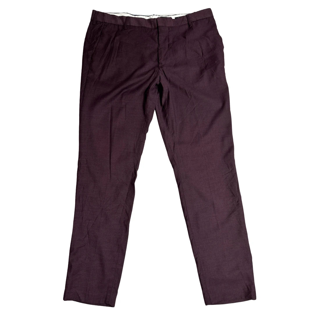 Elegant Wine Maroon Formal Trousers for Men