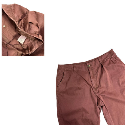 Classic Casual Brown Cotton Trousers for Men