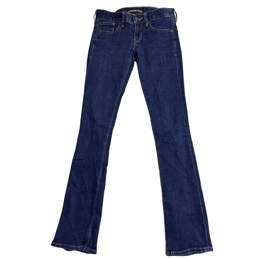 Express Barely Boot Low Rise Dark Blue Jeans