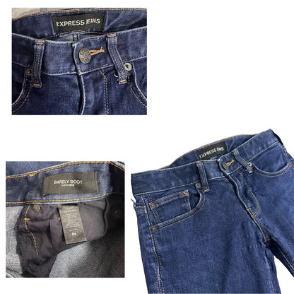Express Barely Boot Low Rise Dark Blue Jeans