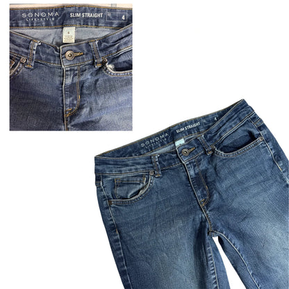Sonoma Life Style Blue Slim Straight Denim Jeans for Women