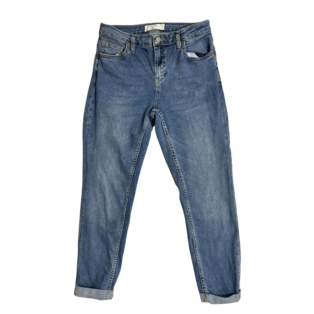 Topshop Blue Mid Rise Skinny Denim Jeans for Women