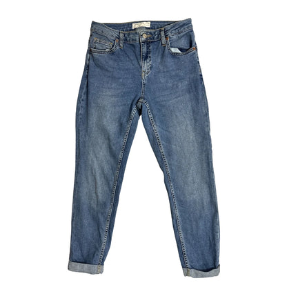 Topshop Blue Mid Rise Skinny Denim Jeans for Women