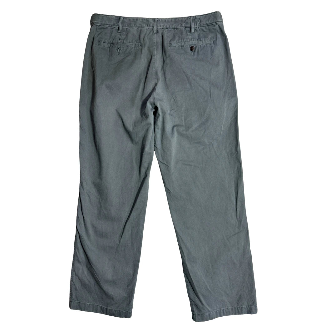 Lands’ End Grey Traditional Fit Cotton Chino Pants