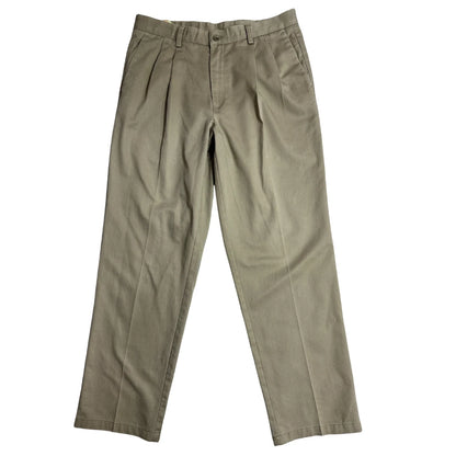 Dockers Beige Individual Fit Pleated Formal Pants for Men