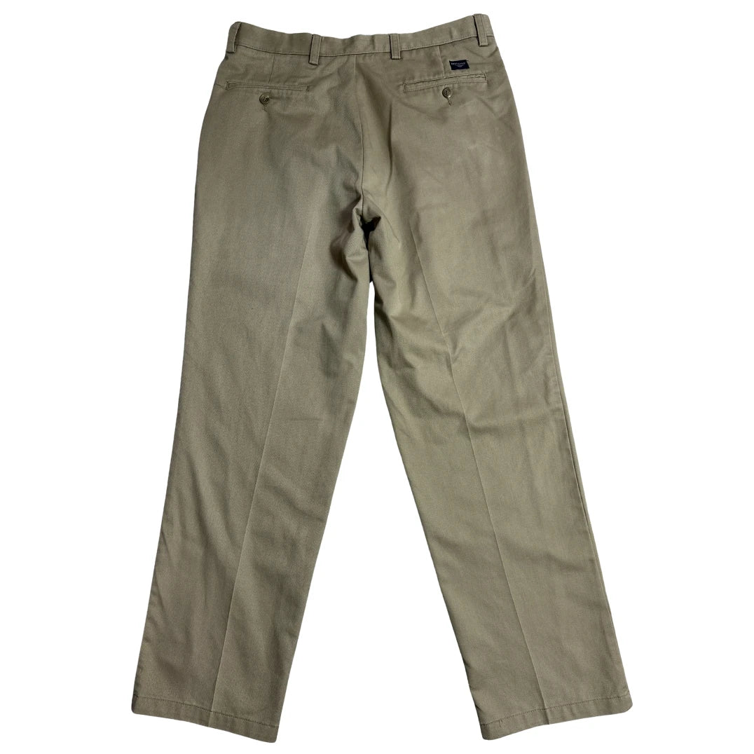 Dockers Beige Individual Fit Pleated Formal Pants for Men