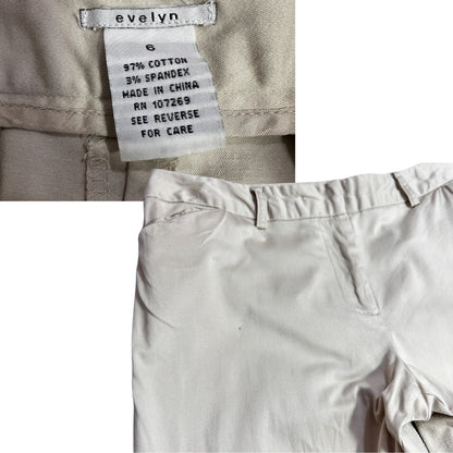 Evelyn Women’s Beige Stretch Cotton Pants