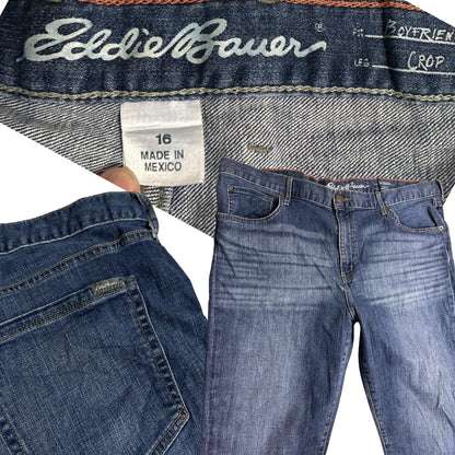 Eddie Bauer Classic Blue Denim Jeans Cropped Fit 🌊
