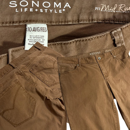SONOMA Life Style Mid Rise Brown Stretch Pants 🤎