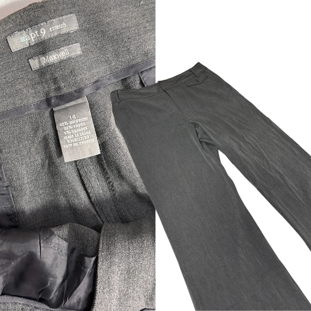 Apt 9 Stretch Grey Straight Pants Women