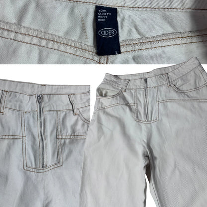 CIDER Women’s Off-White Bootcut Denim Jeans 🤍👖