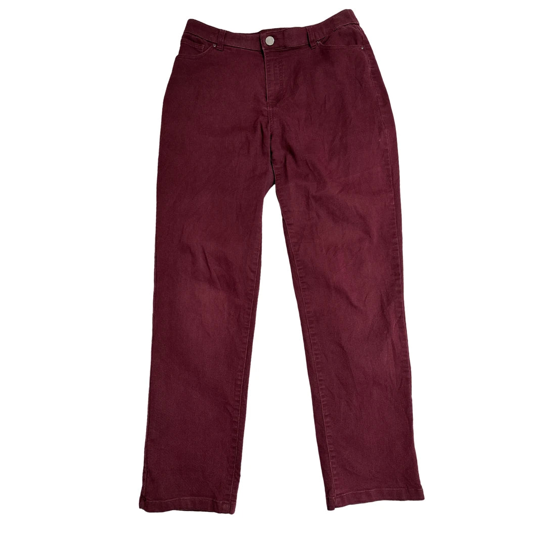Croft & Barrow Effortless Stretch Straight Pants – Burgundy 🍷👖