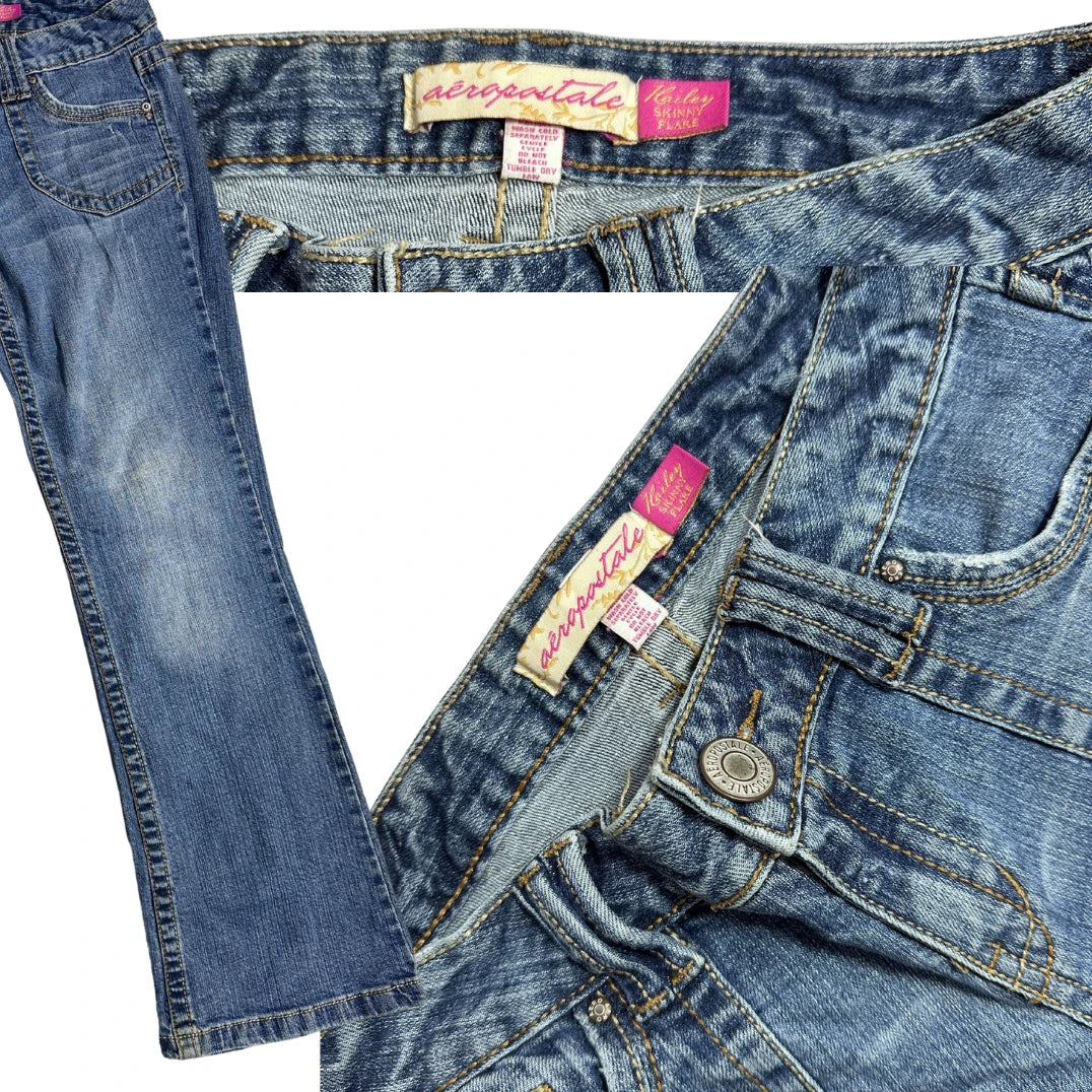 Aeropostale Skinny Flare Blue Denim Jeans 👖