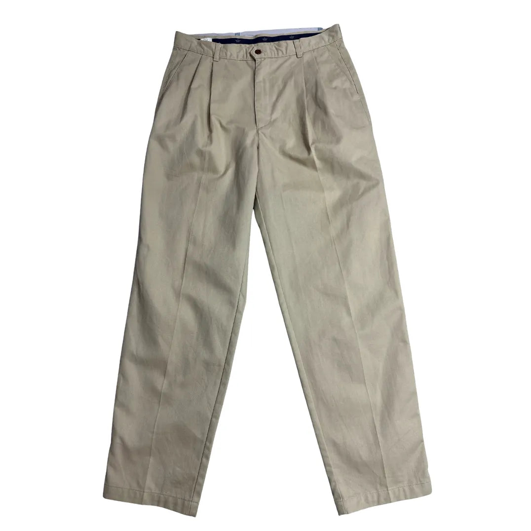 DOCKERS Classic Fit Beige Cotton Trousers