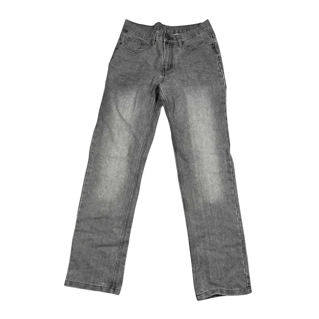 Washed Grey Straight Leg Jeans