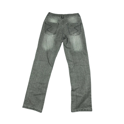 Washed Grey Straight Leg Jeans