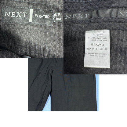 Next® Charcoal Pleated Formal Trousers