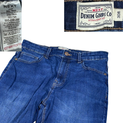 Next® Blue Straight Fit Jeans