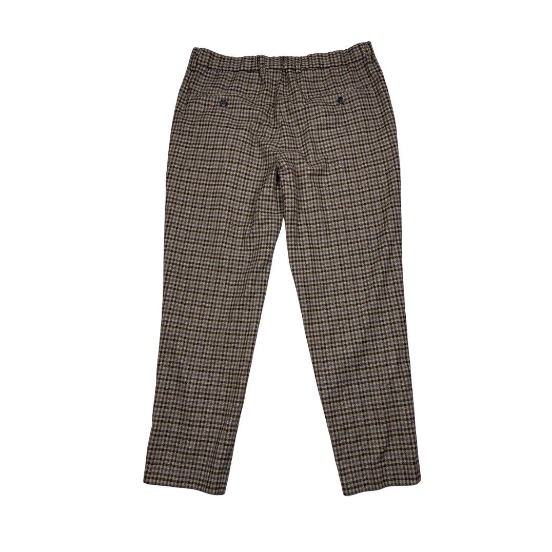 Express®  Brown Checked Pleated Dress Pants