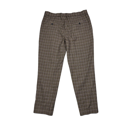 Express®  Brown Checked Pleated Dress Pants