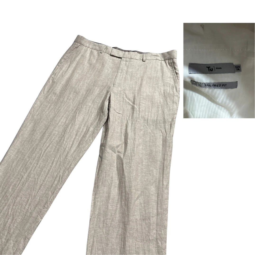 TU® Beige Tailored Fit Formal Trousers