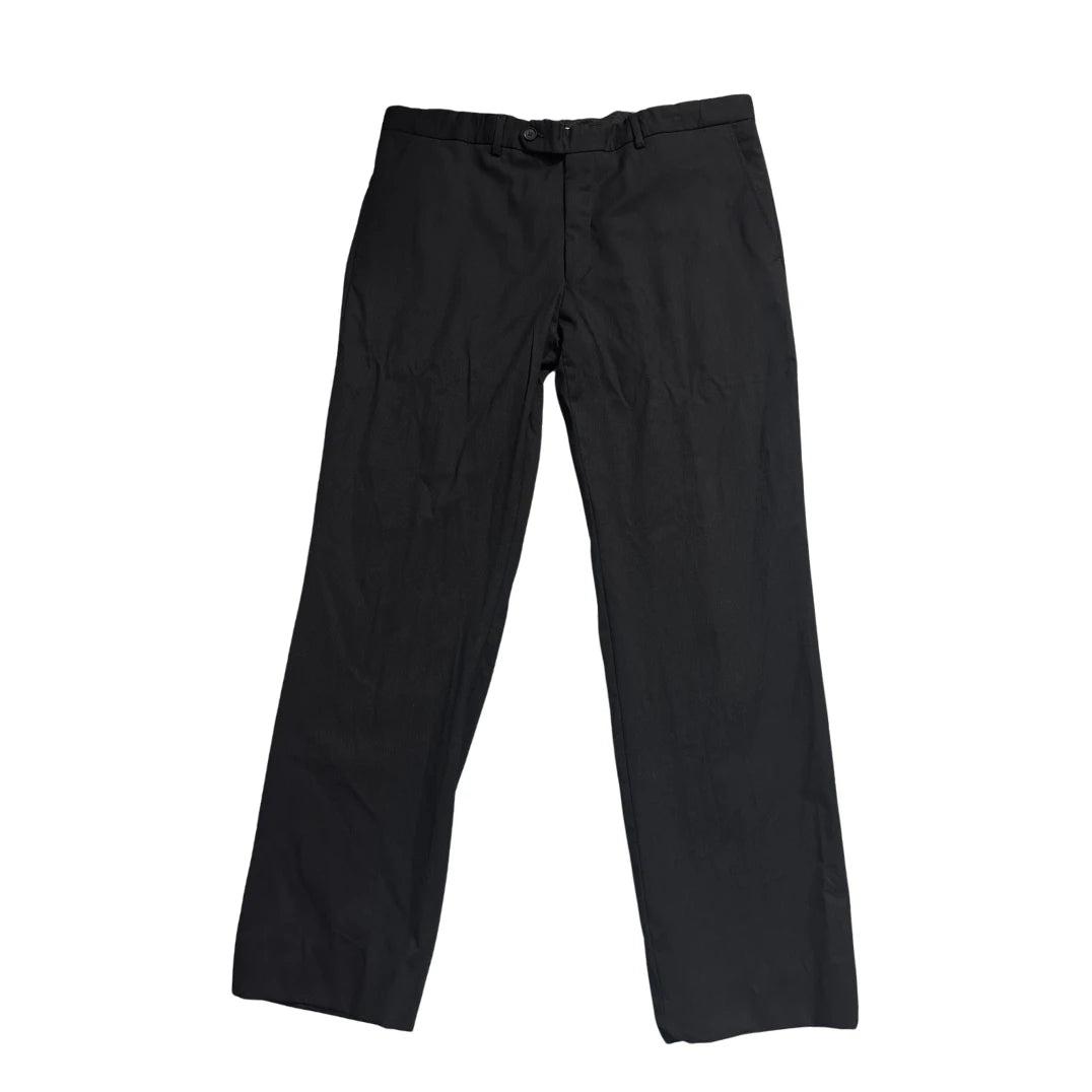 FODERA® Black Pure Wool Formal Trousers