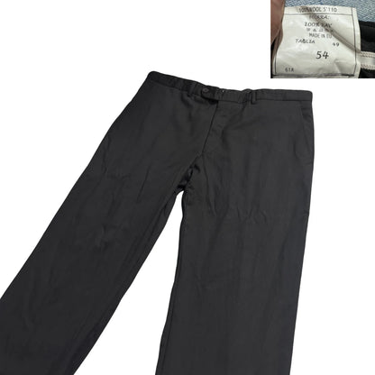 FODERA® Black Pure Wool Formal Trousers