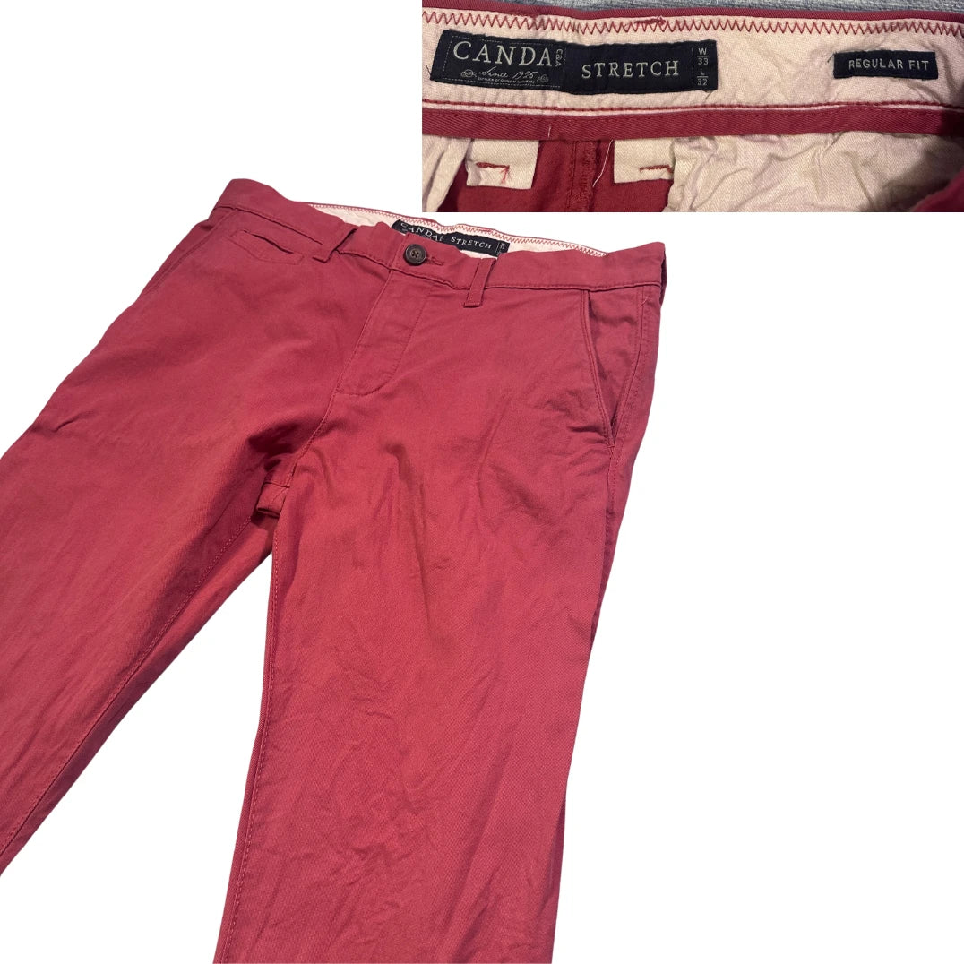 Canda® Maroon Regular Fit Stretch Chino Pants