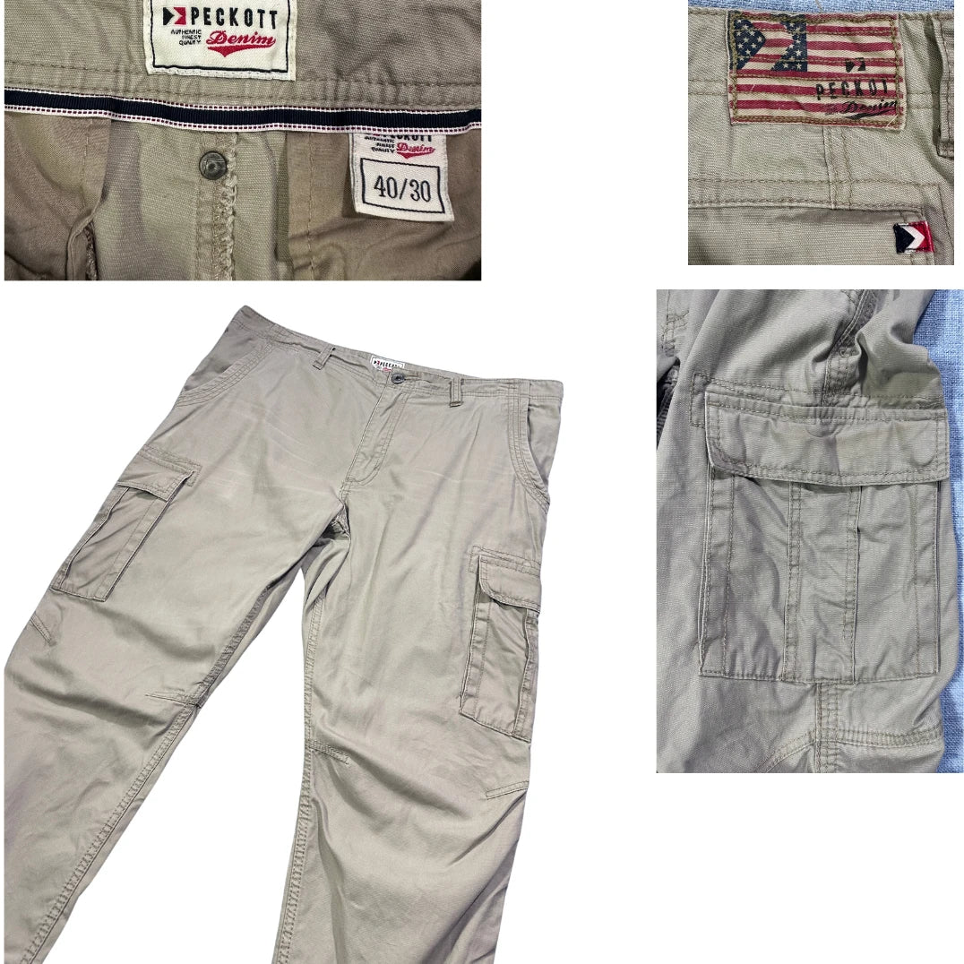 Peckott® Beige Cargo Pants