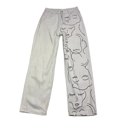 SHEIN® Printed Wide Leg Jeans