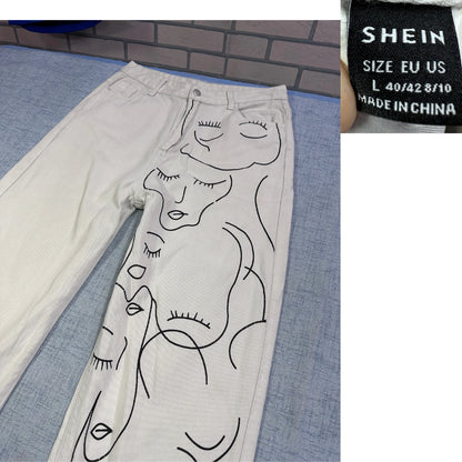 SHEIN® Printed Wide Leg Jeans