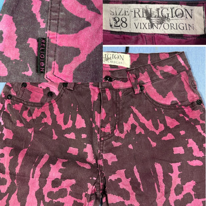 Religion® Pink Patterned Skinny Jeans
