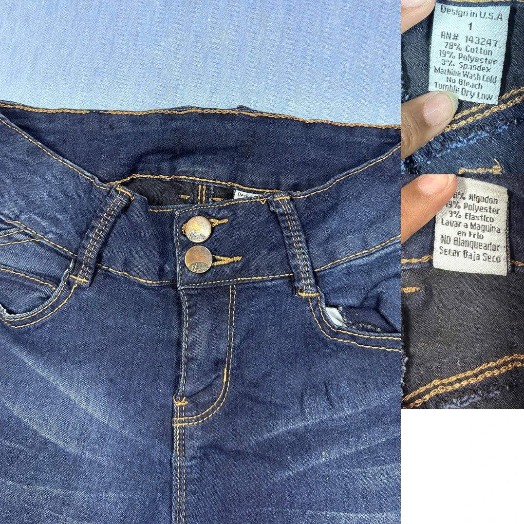 Unbranded Dark Blue Jeans Double Button