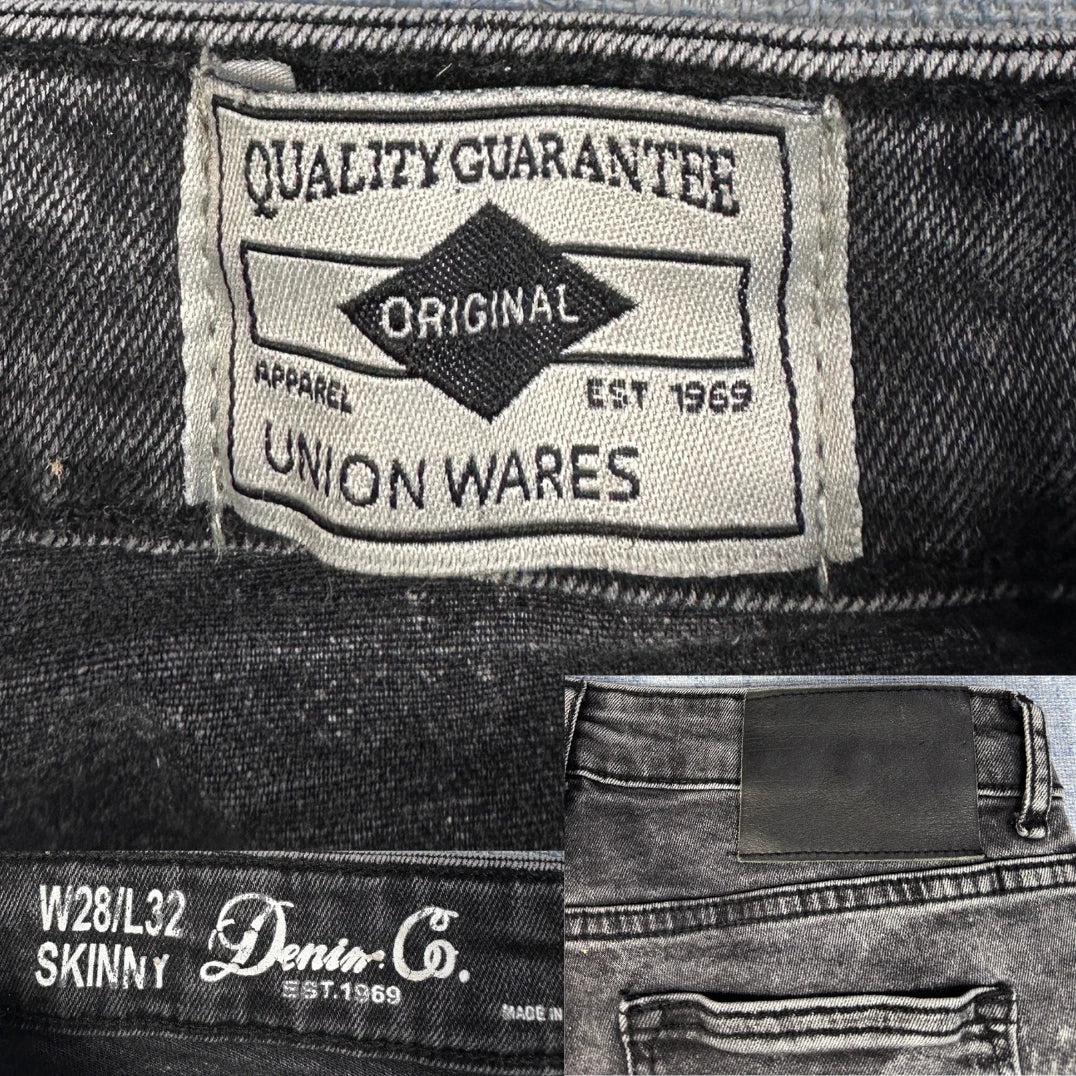 Union Wares Black Men's Jeans Skinny Men Pants