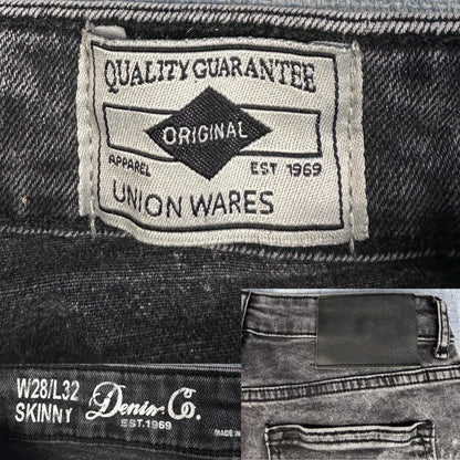 Union Wares Black Men's Jeans Skinny Men Pants