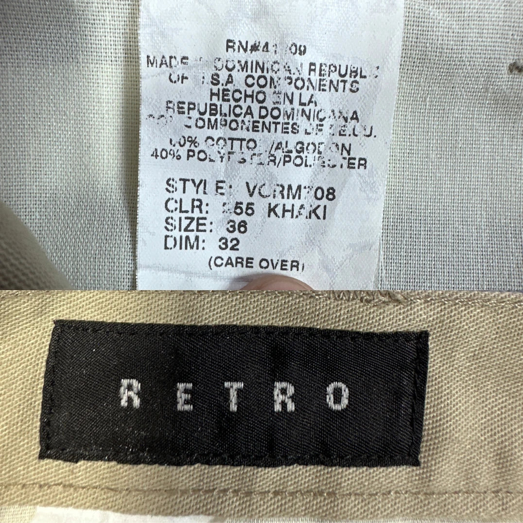 Retro® Khaki Chino Pants Pleated