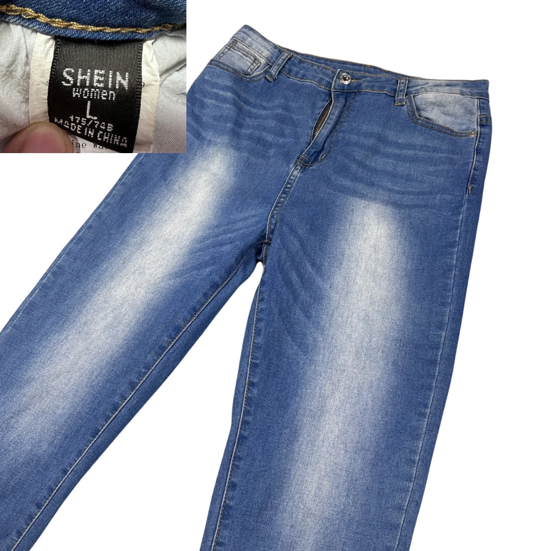 SHEIN® Blue Jeans Faded