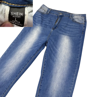 SHEIN® Blue Jeans Faded