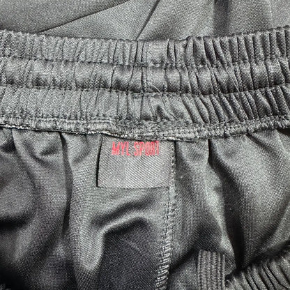 MINITANG® Black Jogger Pants with Reflective Side Stripes (Size L)