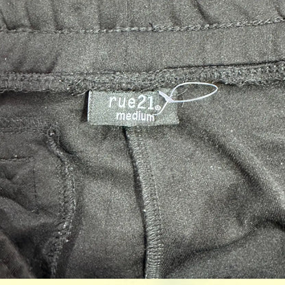 Rue21 Black Jogger Pants with White Side Stripes