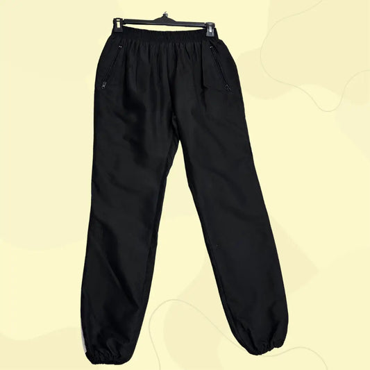 SHEIN® Black Polyester Track Pants with Grey Panels