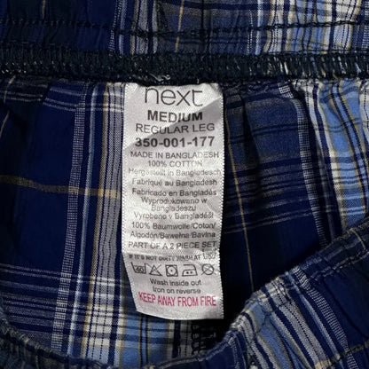 Next Men’s Blue Checkered Cotton Pajama Bottoms