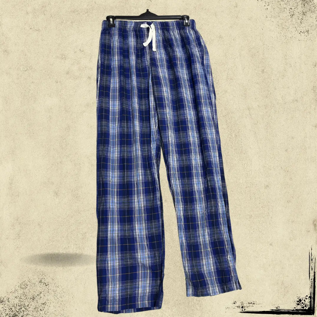 Next Men’s Blue Checkered Cotton Pajama Bottoms