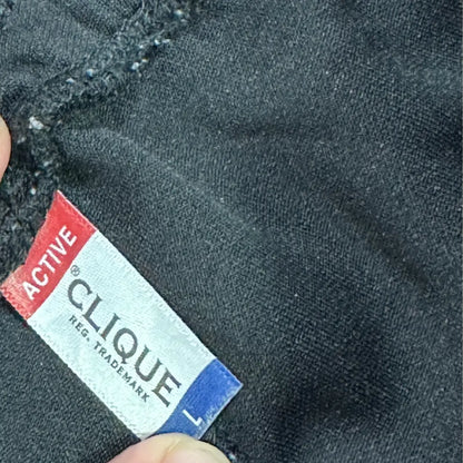 Clique Active Black Track Pants with modern jogger-style cuffs.