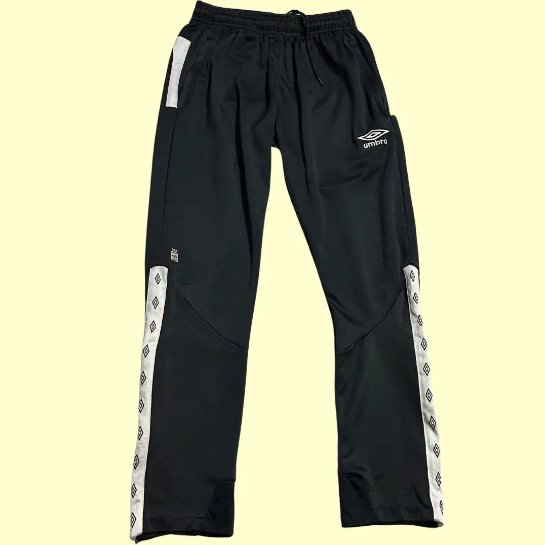 Umbro Black Jogging Pants with White Side Stripes