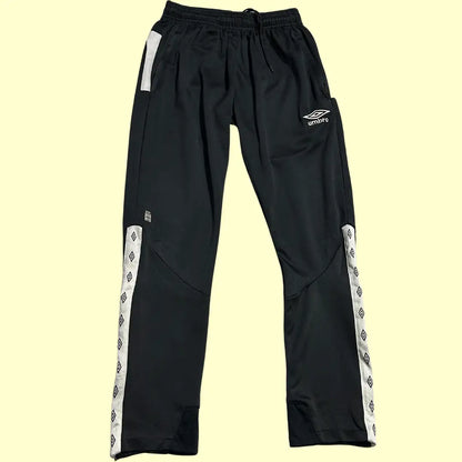 Umbro Black Jogging Pants with White Side Stripes