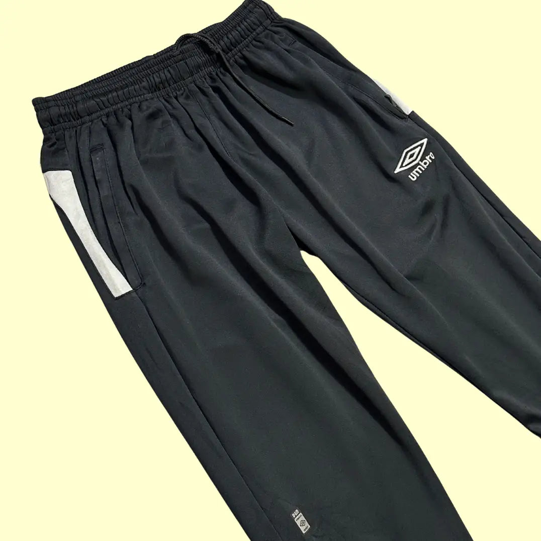 Umbro Black Jogging Pants with White Side Stripes