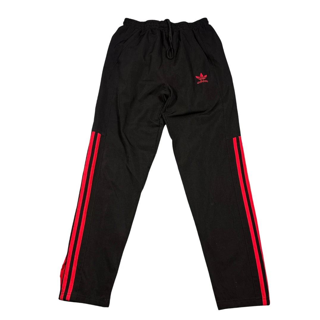 Adidas® Black Track Pants Red Stripe-M