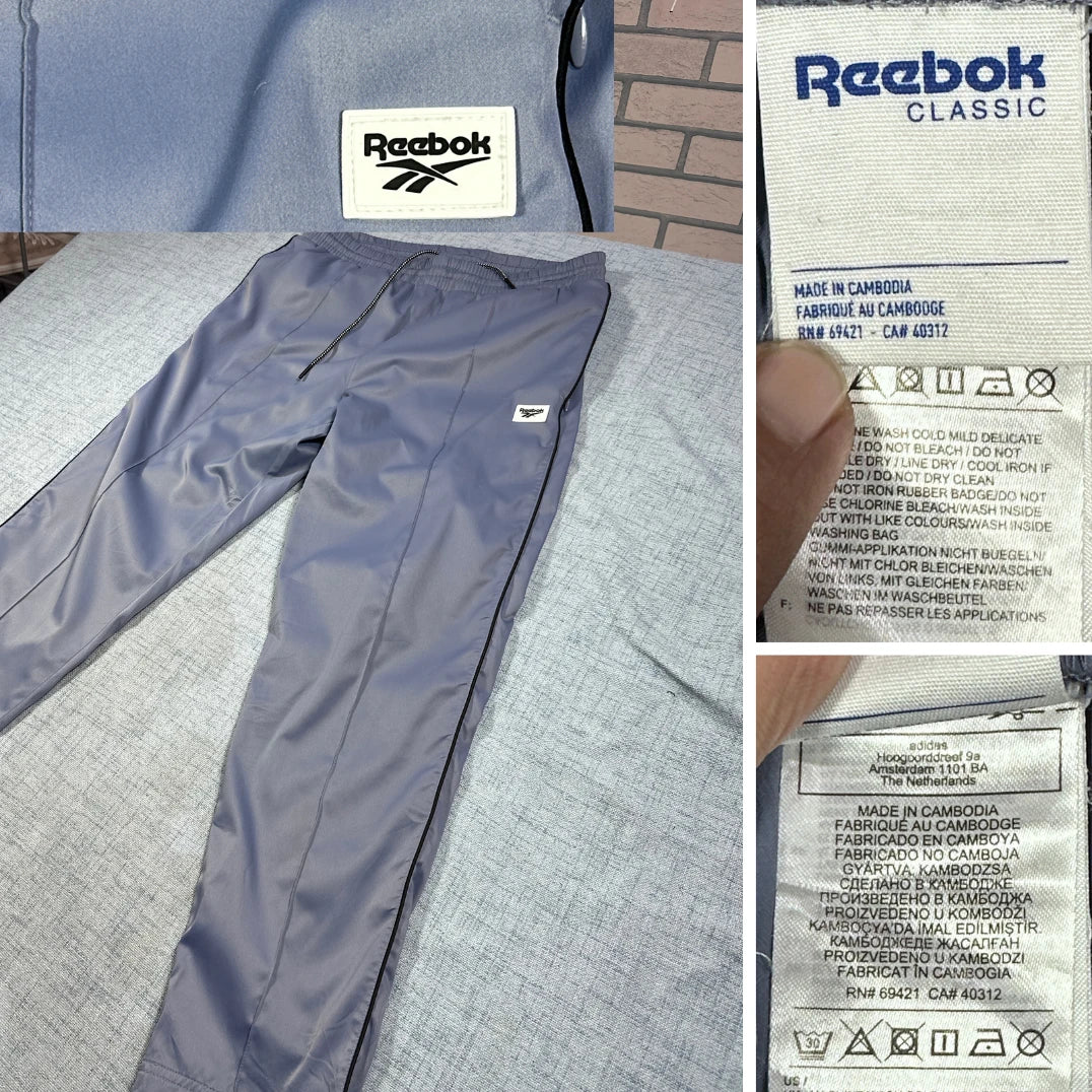 Reebok® Grey Track Pants Side Trim-L